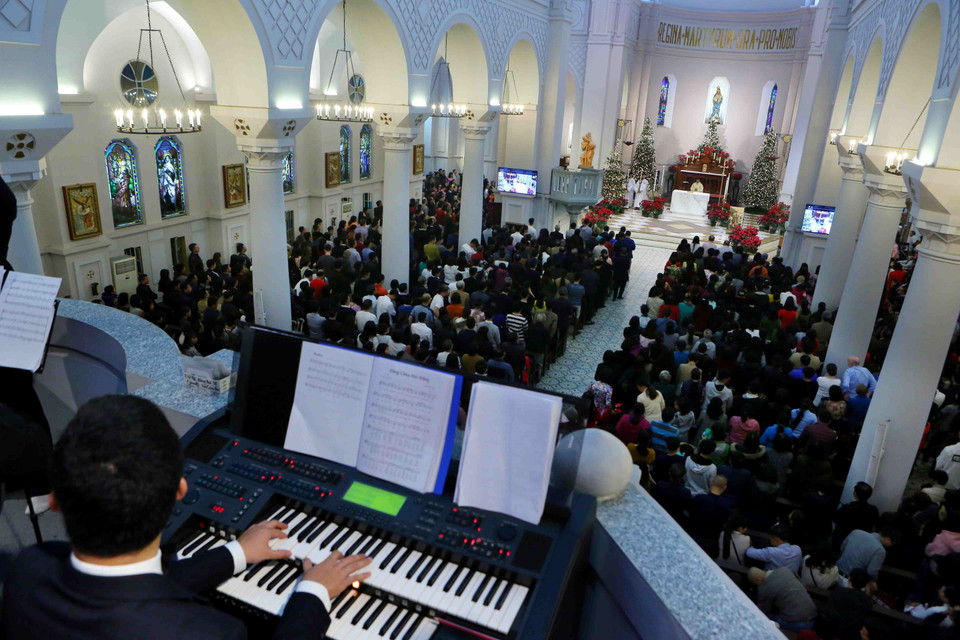 河内北门教堂教堂迎接圣诞节。图自越通社