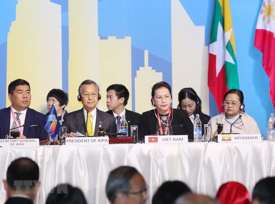 2019年8月29日越南国会主席阮氏金银出席在泰国曼谷举行的第40届东盟议会联盟第二次全体会议。越通社 仲德 摄