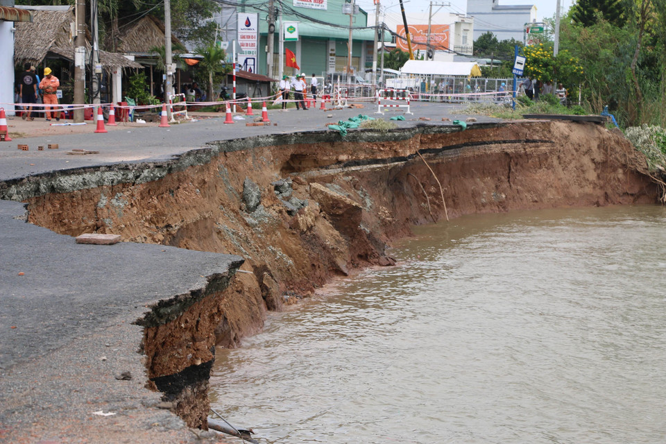 91号国道塌方现场。越通社发