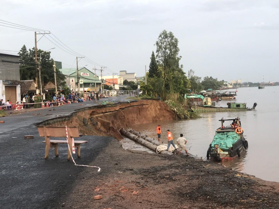 91号国道塌方现场。越通社发
