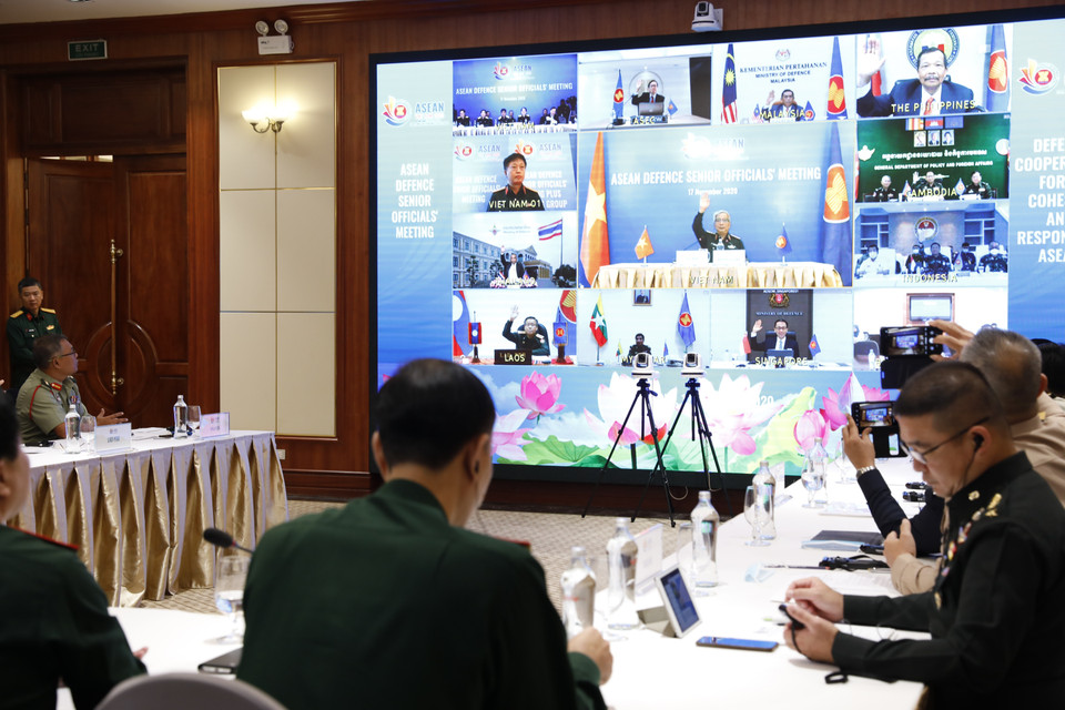 东盟国防高级官员视频会议在河内举行。图片来源：越通社