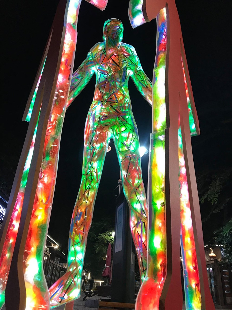 2019年第七次达芬尼斯艺术展使用的主要材料就是旧吸管。黎铁刚画家表示，筛选展品时组委会力求丰富多彩，不偏颇任何艺术流派。这是范陈军艺术家的《化塑料》作品。艺术家用惊艳作品提倡保护环境，呼吁大家关注大气污染并提高每个人的环保意识。图自VIETNAM+