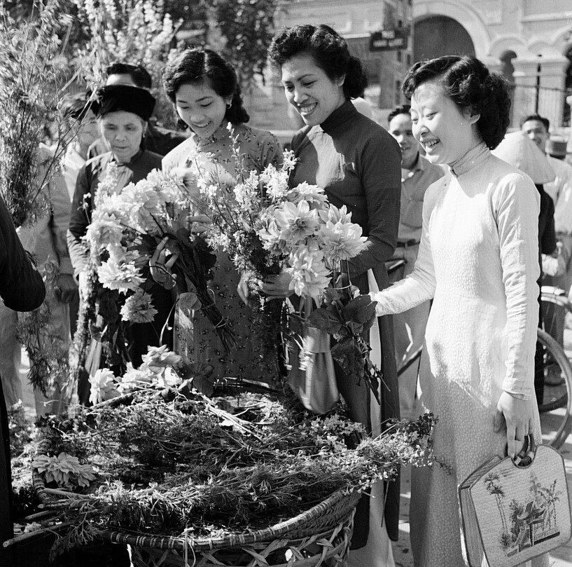 1959年春节花卉市场。越通社资料图