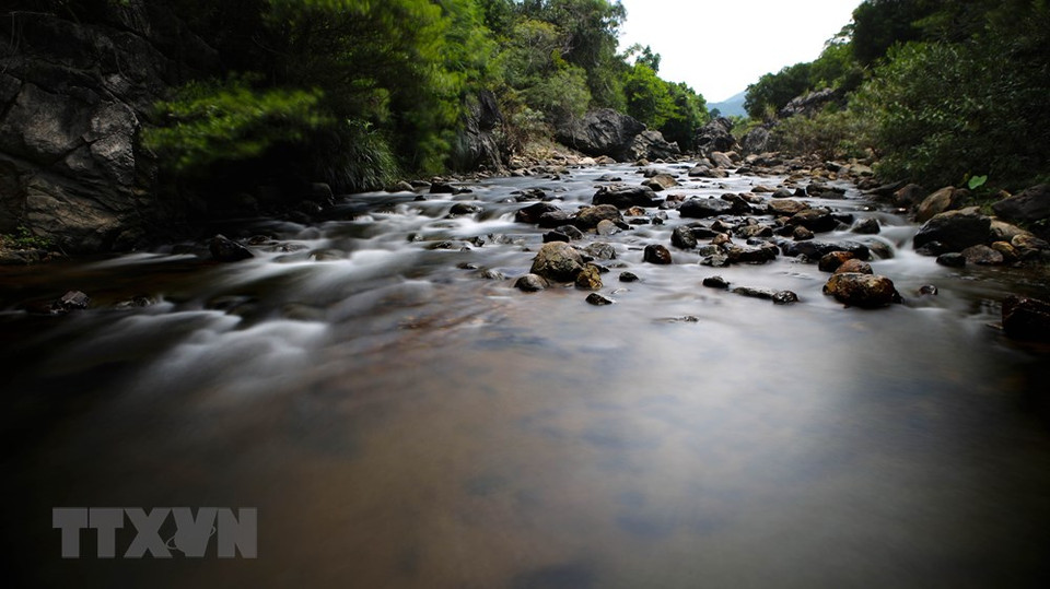 椰佬小溪是椰隆乡颇受游客们青睐的景点。越通社记者 胡桥 摄