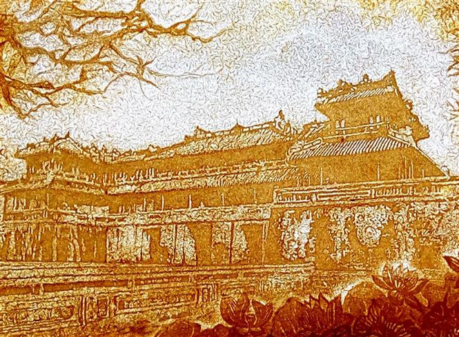 竹纸作品精美细腻，生动迷人。越通社记者国越 摄 