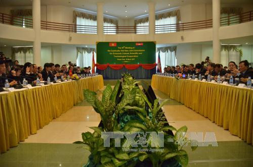 越柬经济、文化与科技混合委员会第15次会议全景。（图片来源：越通社）