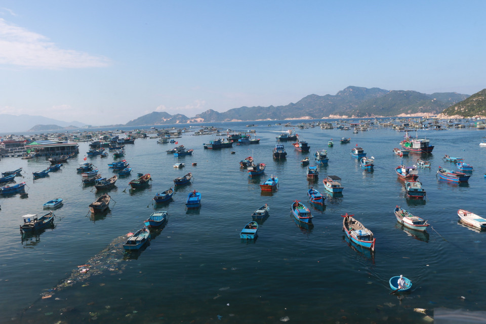 平巴岛一艘艘渔船出海捕捞。 越通社记者 杨志想 摄