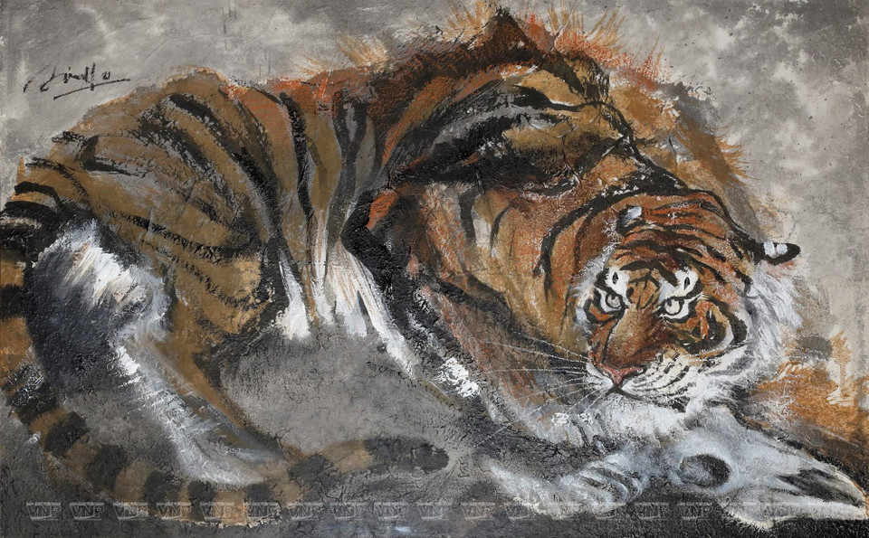 画家阮端宁生于1975年，1998年毕业于美术大学。他的画作表达了其梦想。画中，物和人都很美。图为阮端宁画家的作品。图自越南画报