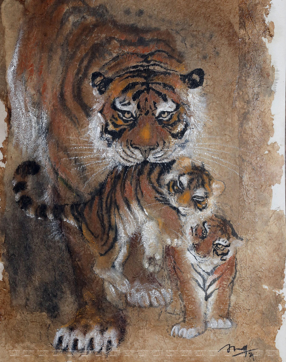 画家阮端宁的虎画。图自越南画报