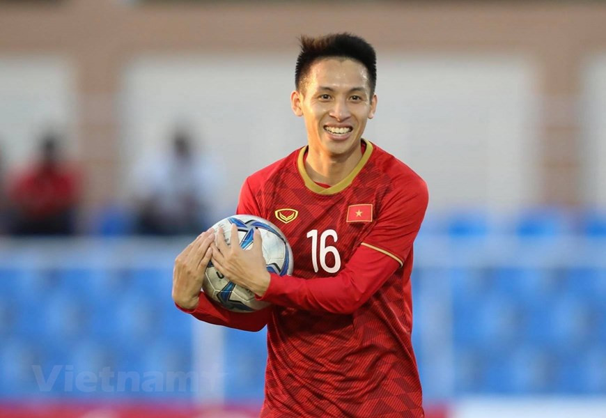 第54分钟，越南U22队球员雄勇进了一球。图自Vietnamplus