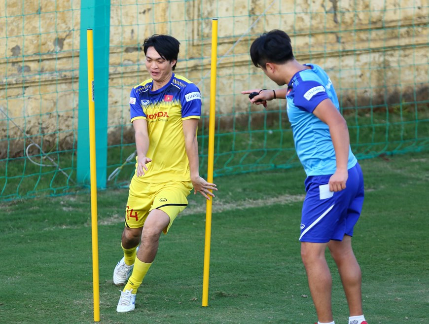 除了战术、越南队也特别注重锻炼体力。（Vietnam+记者元安 摄）