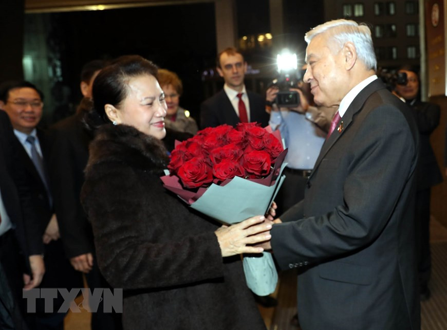 阮氏金银主席首次对白俄罗斯进行正式访问旨在加强越南与白俄罗斯在多个领域的合作和传统友好关系以及继续推动越白两国国会间各项合作协议落地实施。图自越通社