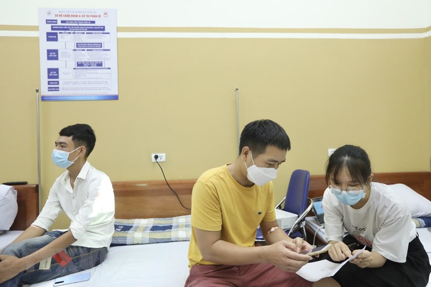 注射后留观区。图自：越通社