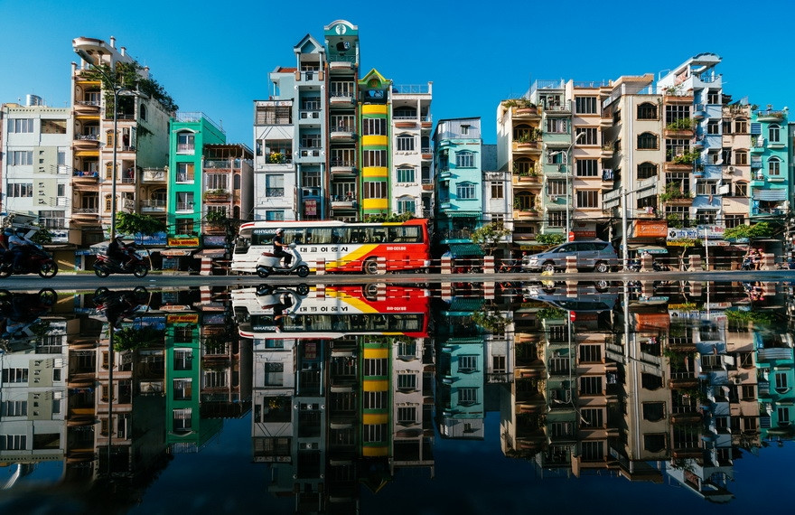 西贡第四郡的潮汛期。图自越南画报