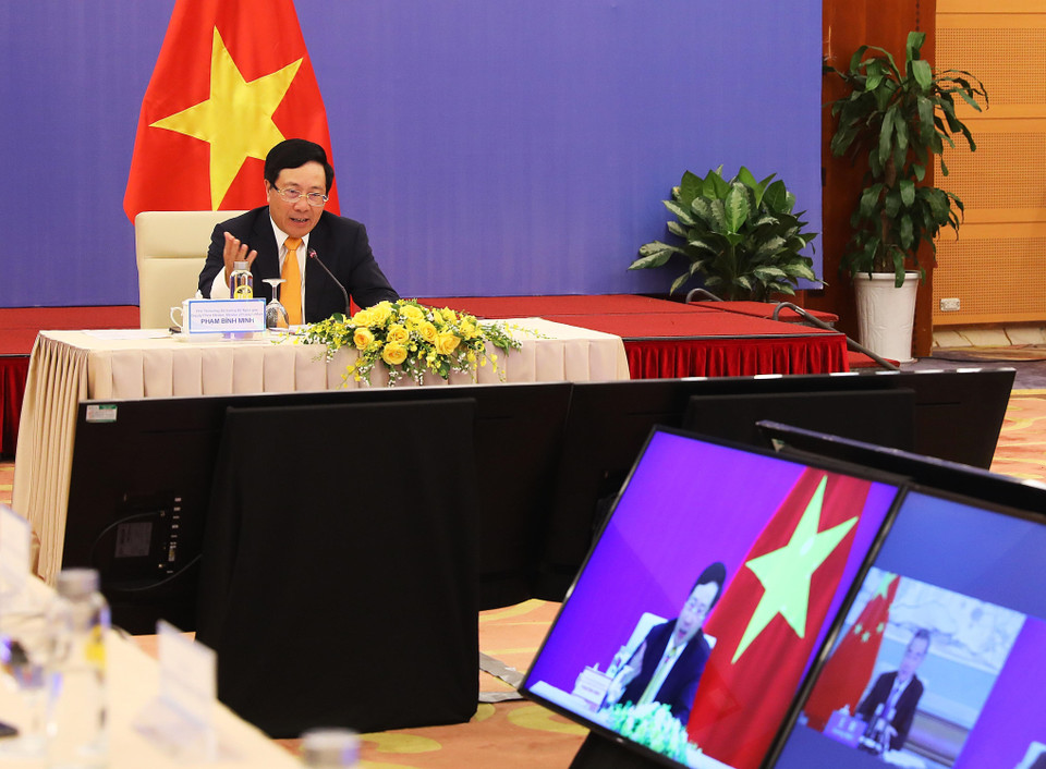 越中双边合作指导委员会第十二次会议以视频形式举行。越通社记者 林庆 摄