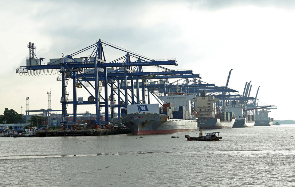 2022年前6个月，越南海港货物吞吐量超过3.71亿吨，同比增长2%。图自 越通社