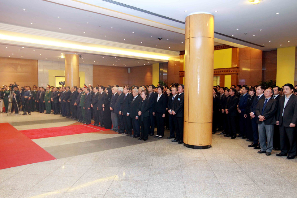 原政府总理潘文凯追悼会在河内举行。（图片来源：越通社）