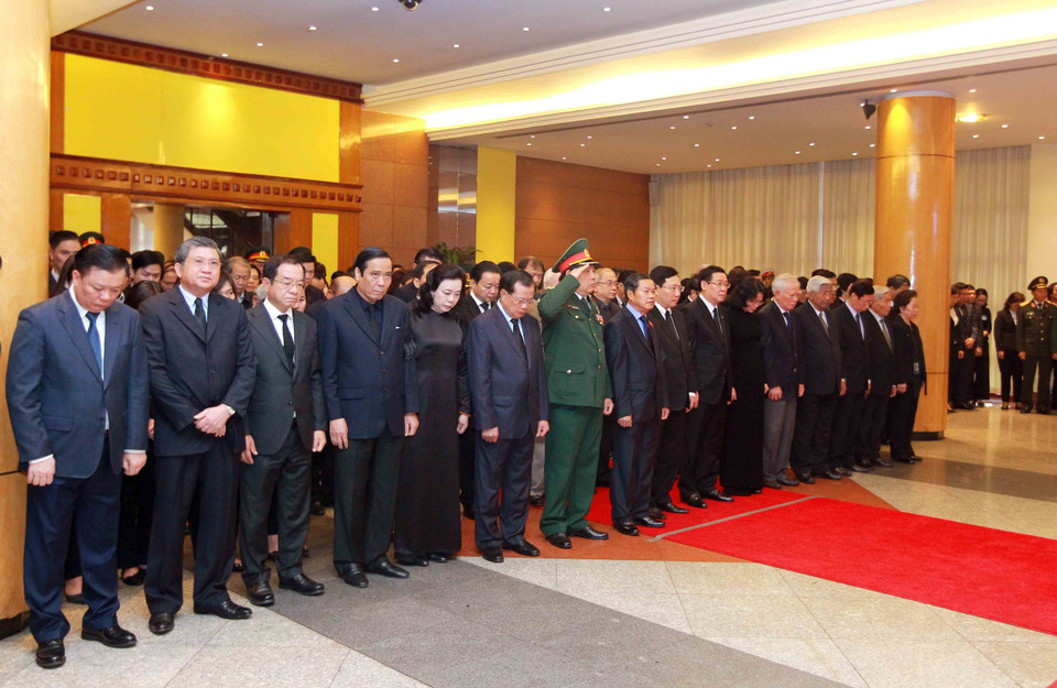 原政府总理潘文凯追悼会在河内举行。（图片来源：越通社）