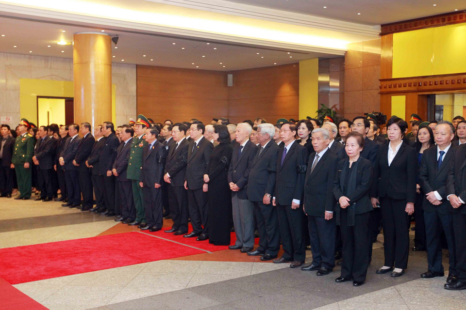 原政府总理潘文凯追悼会在河内举行。（图片来源：越通社）