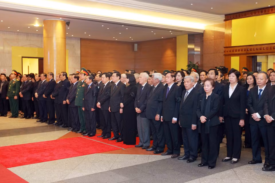 原政府总理潘文凯追悼会在河内举行。（图片来源：越通社）