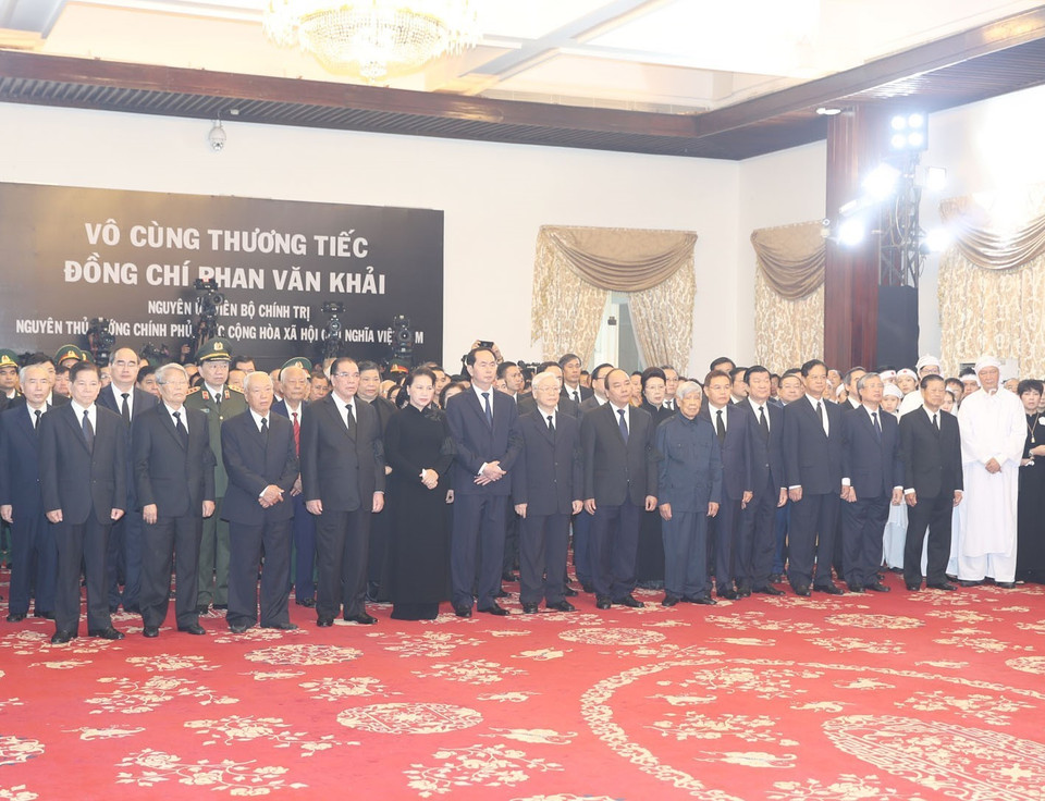 原政府总理潘文凯追悼会和安葬仪式在胡志明市举行。（图片来源：越通社）