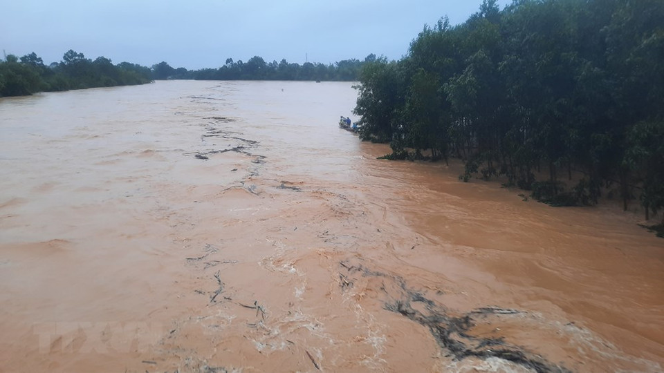 孝河水位高升导致广治省严重淹水。（越通社记者 胡求摄）