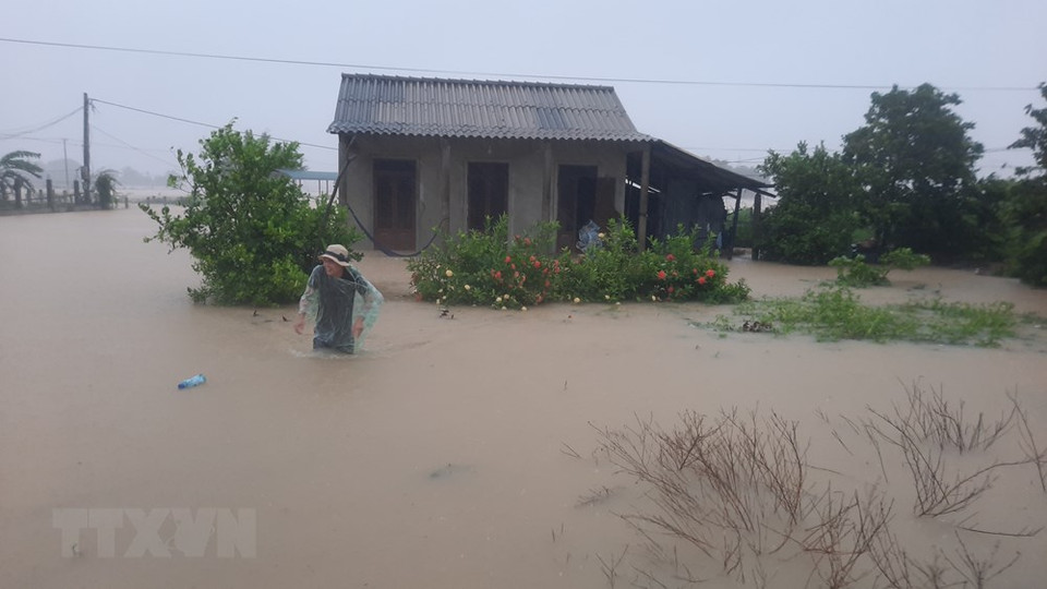 甘露县甘瑞乡受到洪水严重影响。（越通社记者 胡求摄）