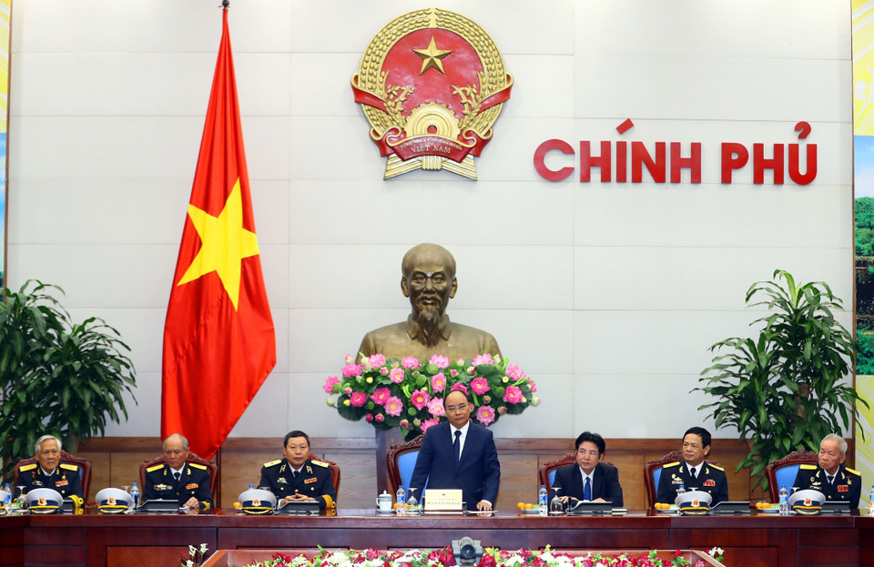 阮春福总理在见面会上发表讲话。（图片来源：越通社）