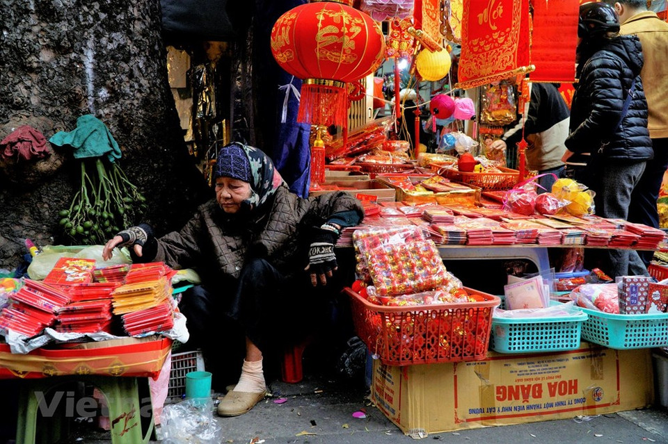 马行街是河内居民购买春节装饰品的熟悉购物场所。越通社记者 明孝 摄