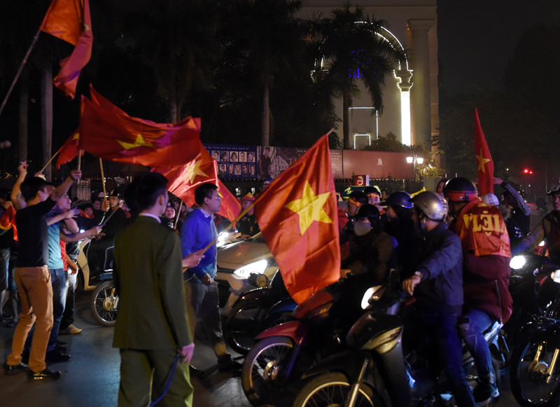 河内市公安部门调动力量确保市民的安全。（图片来源：人民报网） 