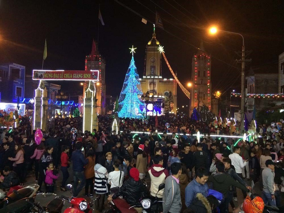 海阳省到处都充满圣诞节气氛（图片来源：越通社）