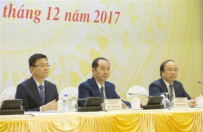 陈大光在会议上。（图片来源：越通社）