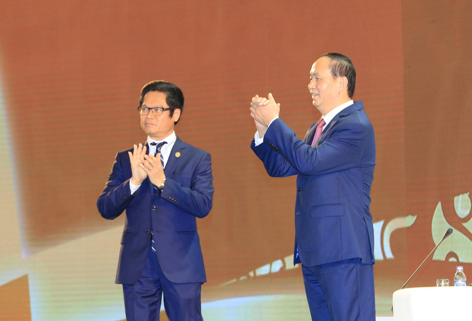 陈大光出席2017年APEC工商领导人峰会并致辞。（图片来源：越通社）