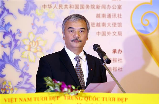 越南通讯社副社长阮怀阳在此展开幕式上发言。（图片来源：越通社）