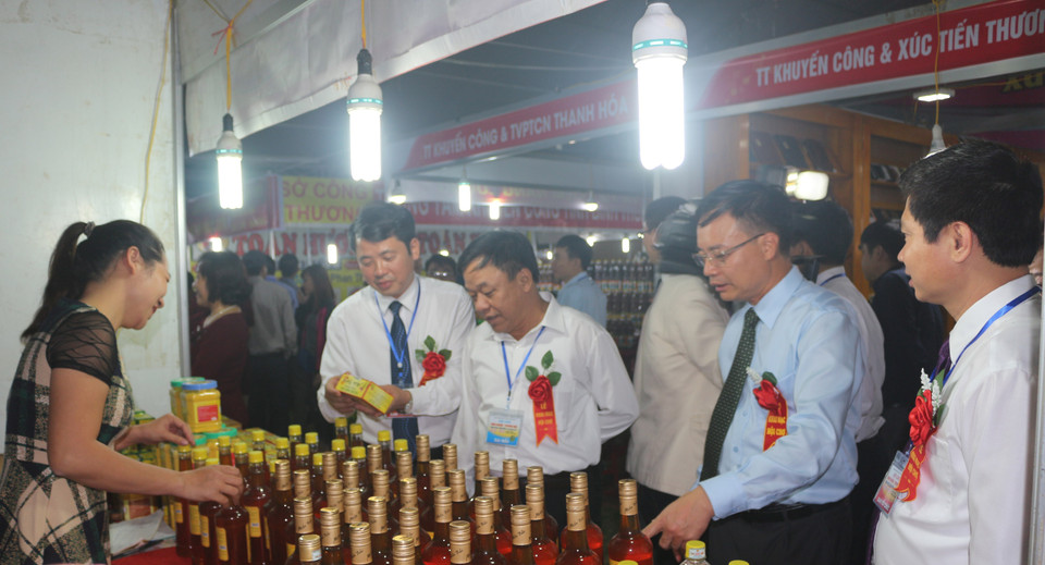 参观2017年红河平原-河南工业贸易展览会展会的代表。（图片来源：越通社）