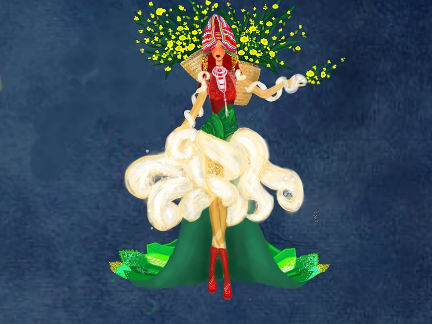 由武登科设计的《浮云顶上的云朵》。图自 Vietnam+