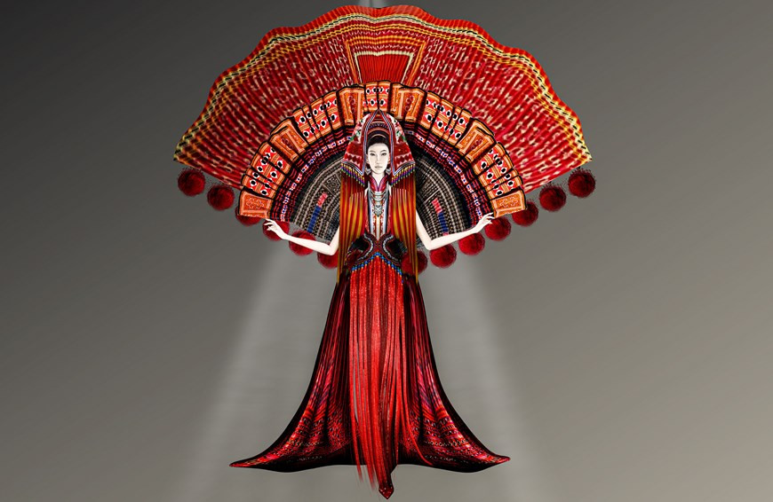 由范明孝设计的《红瑶族女人》作品。 图自 Vietnam+