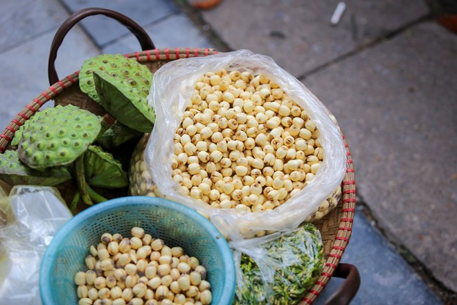 河内市一些街道上的糯米酒、荔枝、李子等小摊。越通社记者 明山 摄
