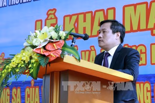 河南省人民委员会副主席武大胜在开幕式致辞（图片来源：越通社）