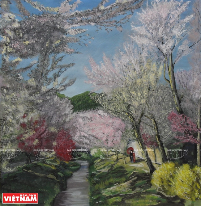 高雅蓝的《粉桃树下》。