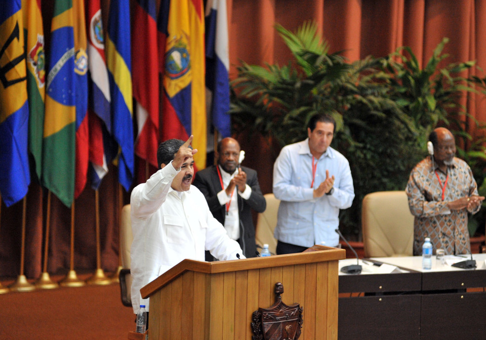 委内瑞拉总统尼古拉斯·马杜罗在圣保罗论坛上发表讲话。越通社记者 黎河 摄