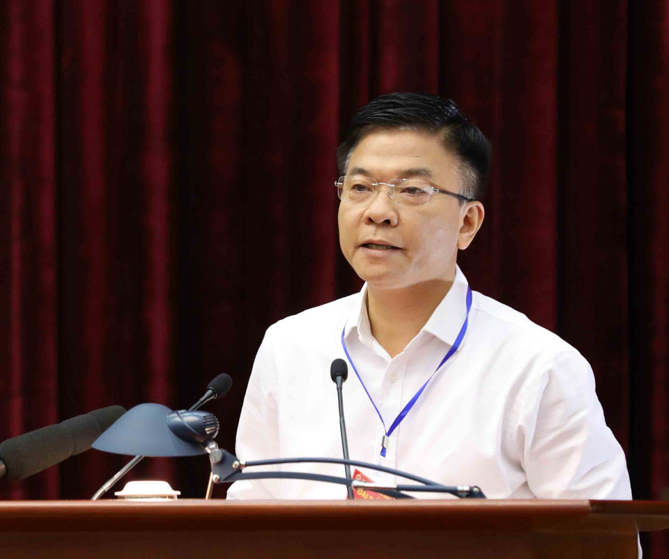 越南司法部部长黎成龙在会上发表讲话。越通社记者 芳花 摄