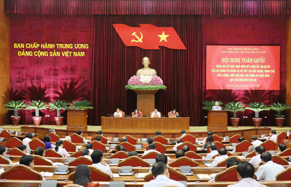 中央基层民主制度实施指导委员会召开关于进一步推进基层民主制度建设和实施的全国会议。越通社记者 芳花 摄