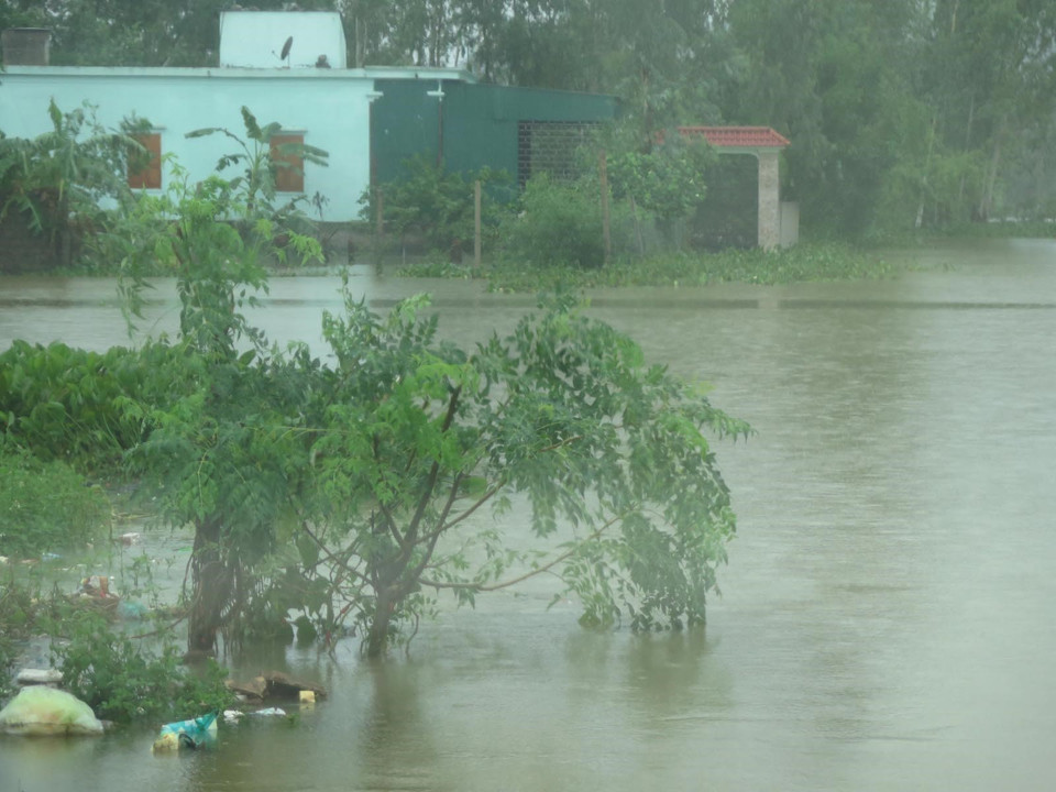 义安省遭受暴雨和台风袭击。越通社记者 成达 摄