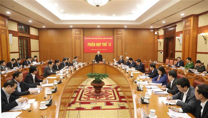 越共中央反腐败指导委员会第13次会议场景。（图片来源：越通社）