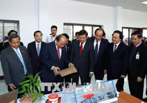 越南政府总理阮春福出席老挝科学技术干部培训中心落成仪式。越通社记者 统一 摄