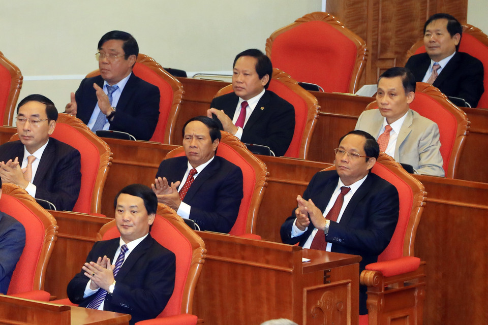 出席越共第十二届中央委员会第六次全体会议的代表。（图片来源：越通社）