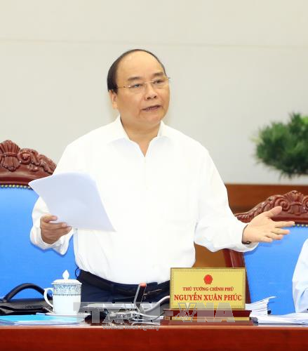 越南政府总理阮春福​在会议上发表讲话。（图片来源：越通社）