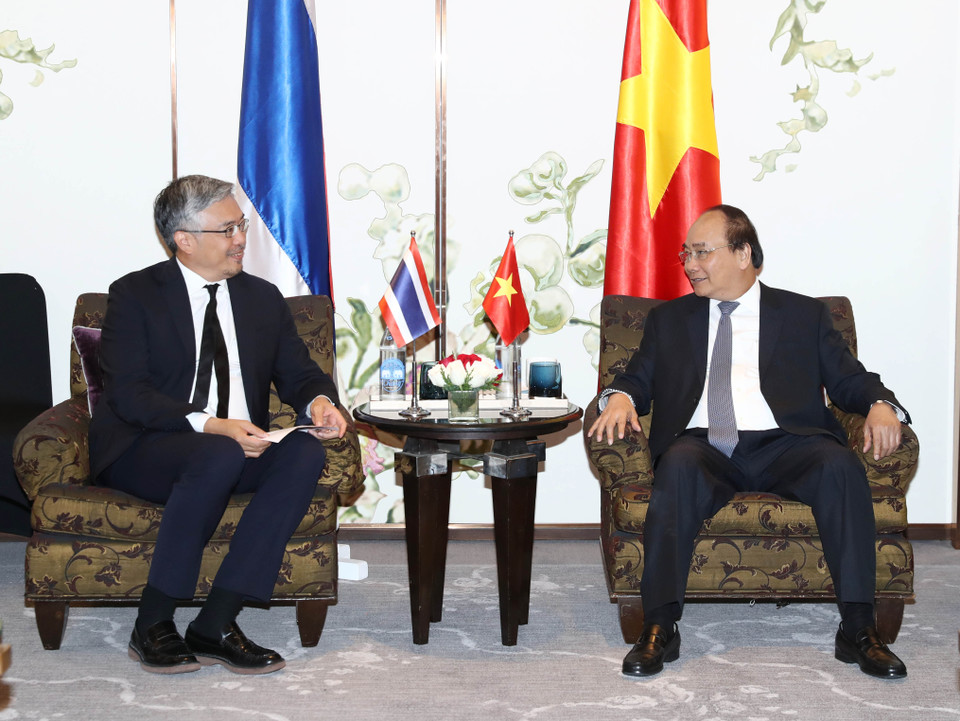 阮春福会见会见泰国最大零售集团——中央集团（Central Group）首席执行官郑昌。（图片来源：越通社）