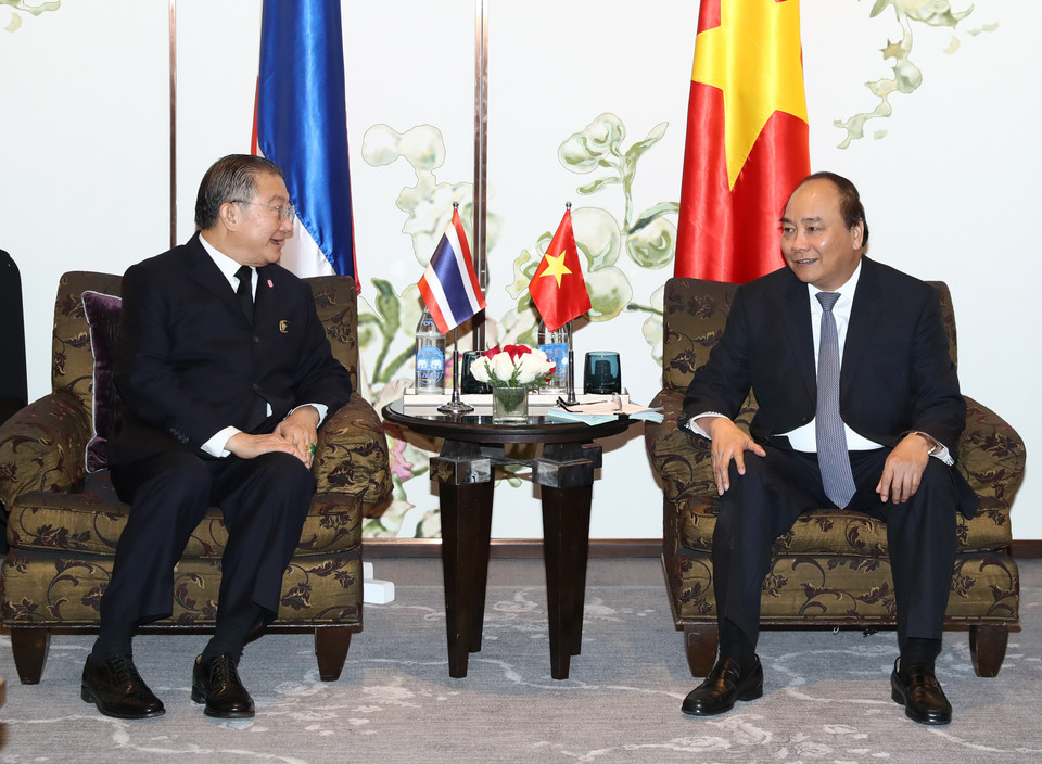 阮春福会见Thai Beverage PLC集团领导。（图片来源：越通社）